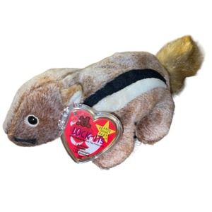 TY Original Beanie Babies CHIPPER Chipmunk 8in Plush Stuffed Animal Toy